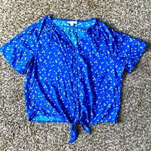 Beachlunchlounge Collection floral button down front tie casual shirt large